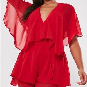 MISSGUIDED Red Romper